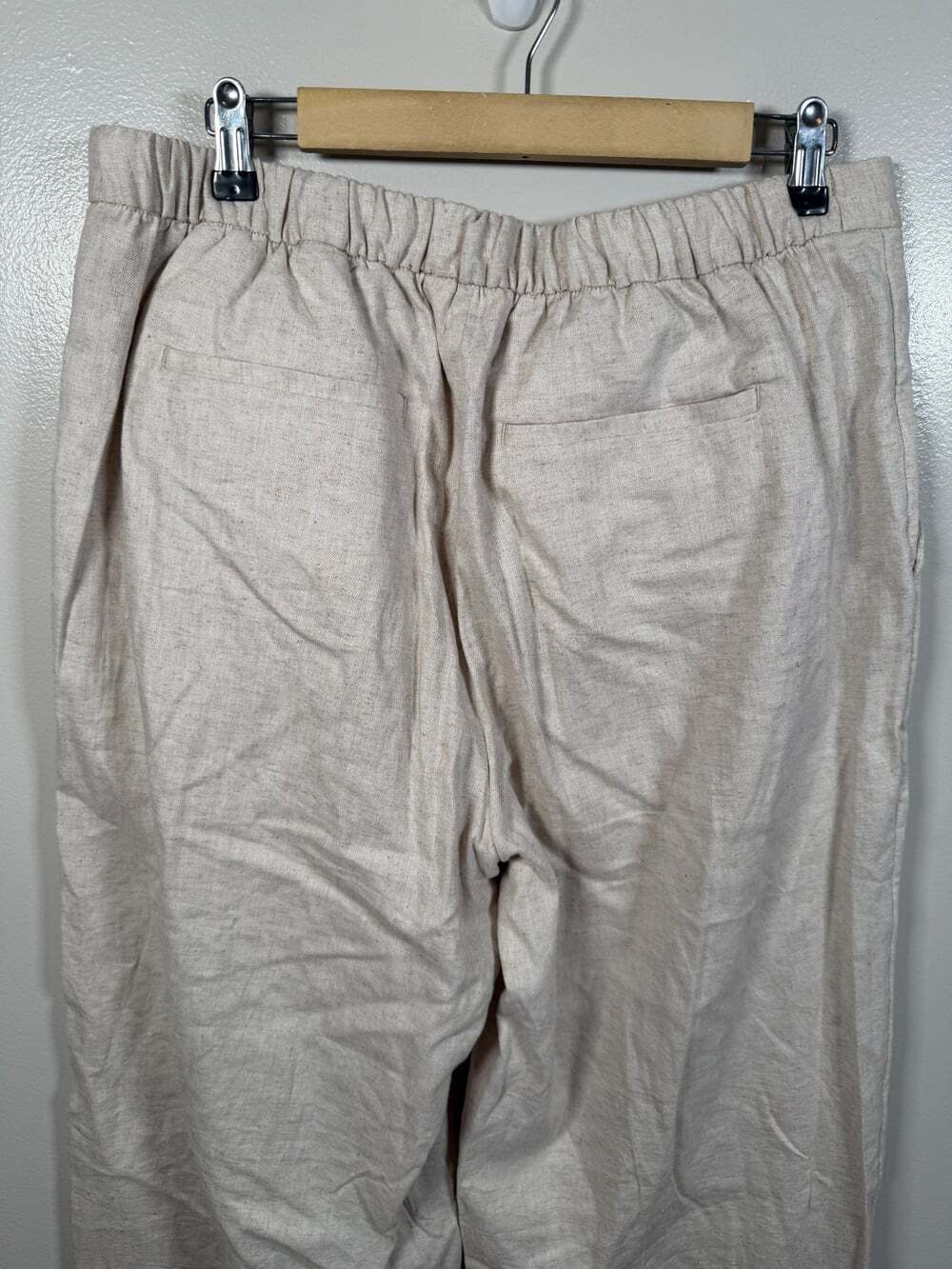 Banana Republic Hayden Wide Leg Linen Pants Size Large Pull On Neutral Coastal - Picture 8 of 9